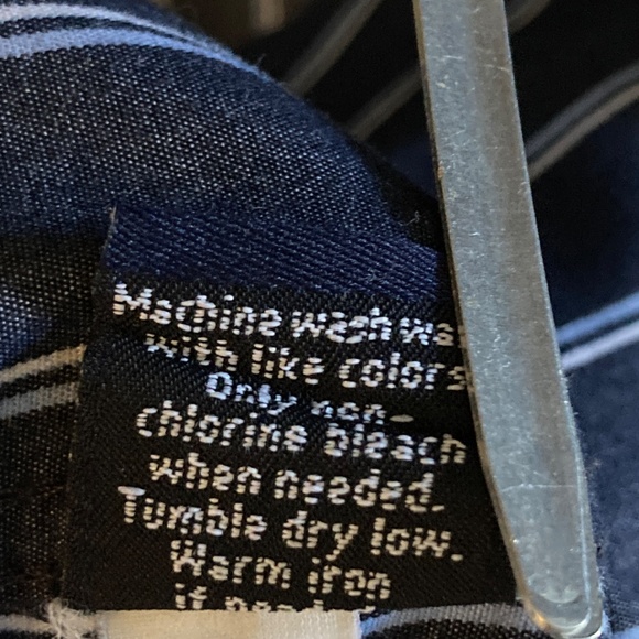 Dark Blue Striped Short Sleeve Shirt - Picture 10 of 10